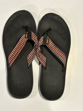 Teva Black Flip-Flop Sandals with Woven Straps